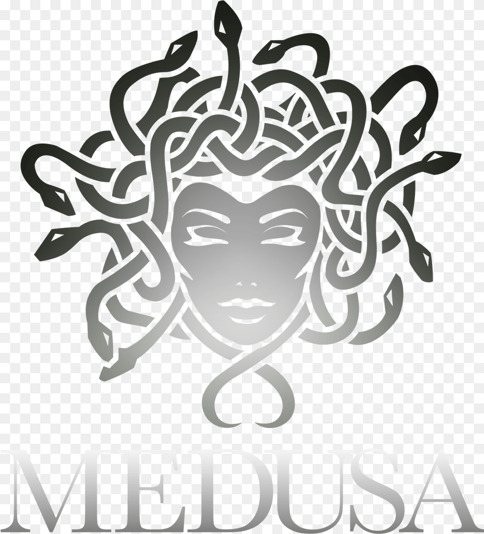 Medusa Logo Logodix Illustration, Face, Head, Person, Stencil Free Transparent Png