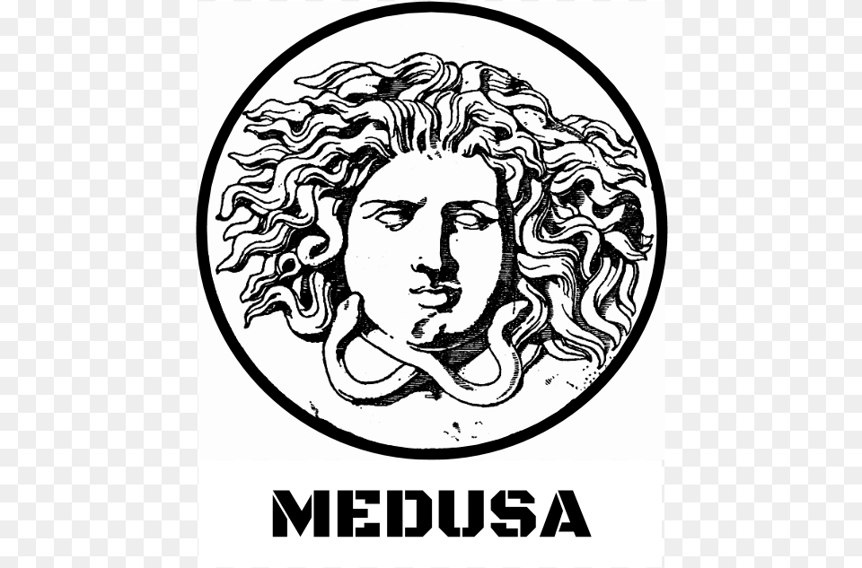 Medusa Logo Medusa Black And White Graphics, Face, Head, Person Free Transparent Png