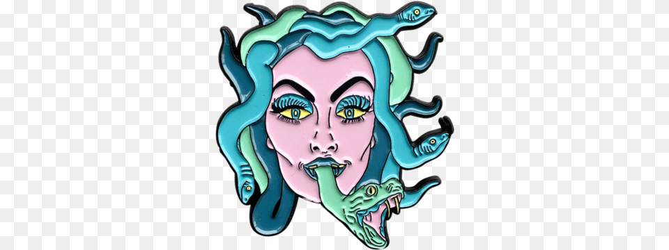 Medusa Pin Illustration, Art, Painting, Baby, Person Free Png Download