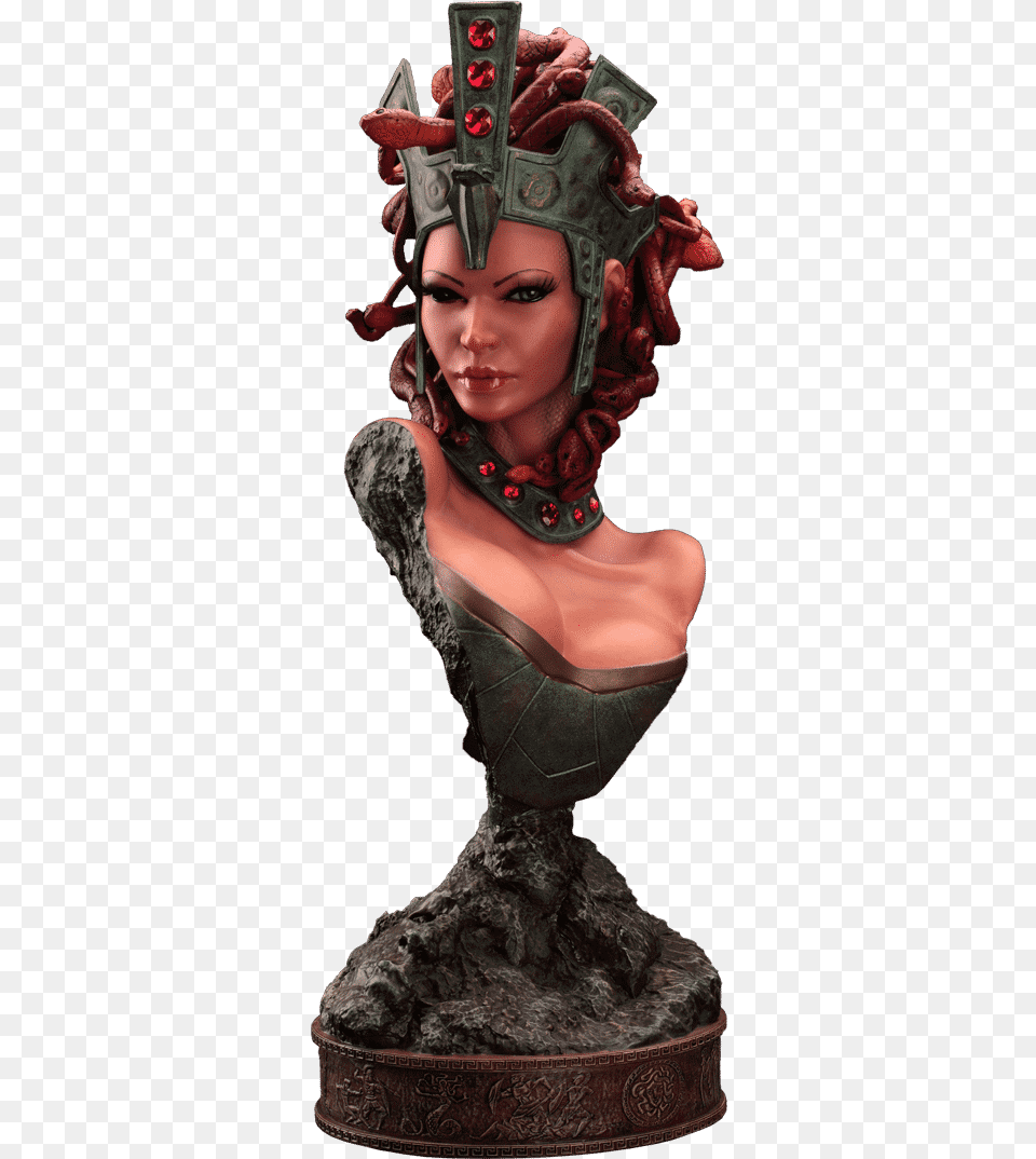 Medusa Statue Bust Medusa Statue Bust, Figurine, Adult, Female, Person Png