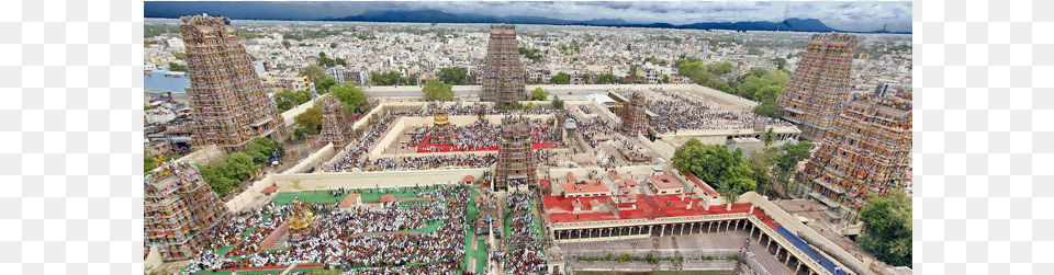 Meenakshi Amman Temple Aerial View Of Sri Meenakshi Temple Laminated Poster, Architecture, Building, City, Landmark Free Png