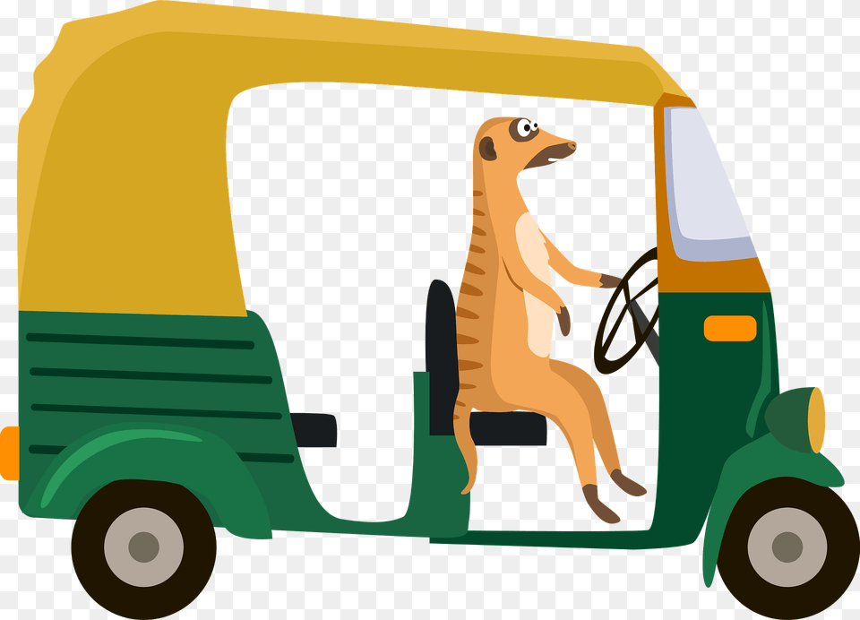 Meerkat And Rickshaw Clipart, Bulldozer, Machine, Transportation, Vehicle Free Png
