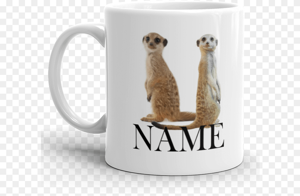 Meerkat Mug Personalised With Name Cute New Perfect Meerkat Mugs, Cup, Animal, Wildlife, Mammal Png
