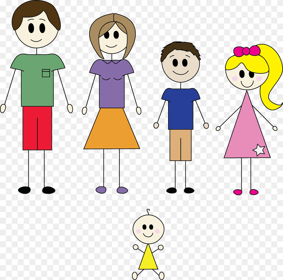 Meet The Stick Family Cartoon, Person, Baby, Face, Head Png