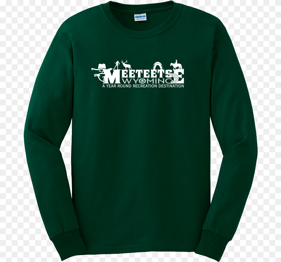 Meeteetse Forest Green Long Sleeve T Shirt Plain Green Long Sleeve Shirt, Clothing, Knitwear, Long Sleeve, Sweater Free Transparent Png