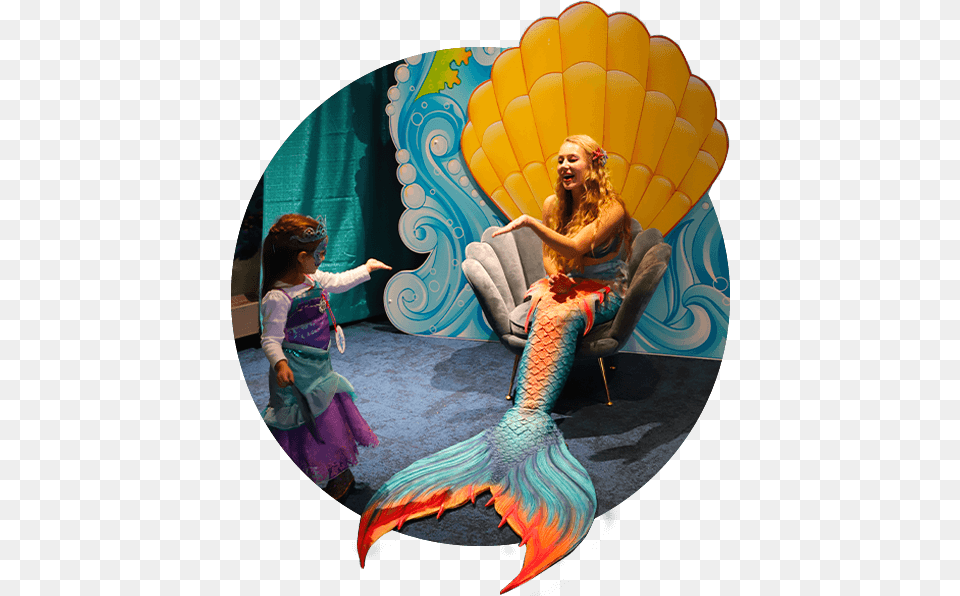 Meeting A Mermaid Illustration, Child, Female, Girl, Person Png Image