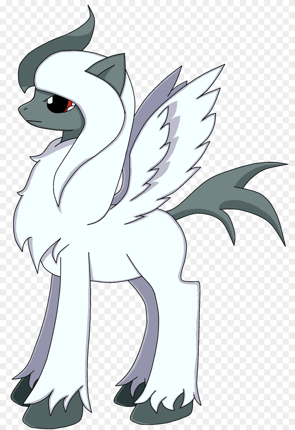 Mega Absol Pony, Art, Cartoon, Drawing, Baby Free Png Download