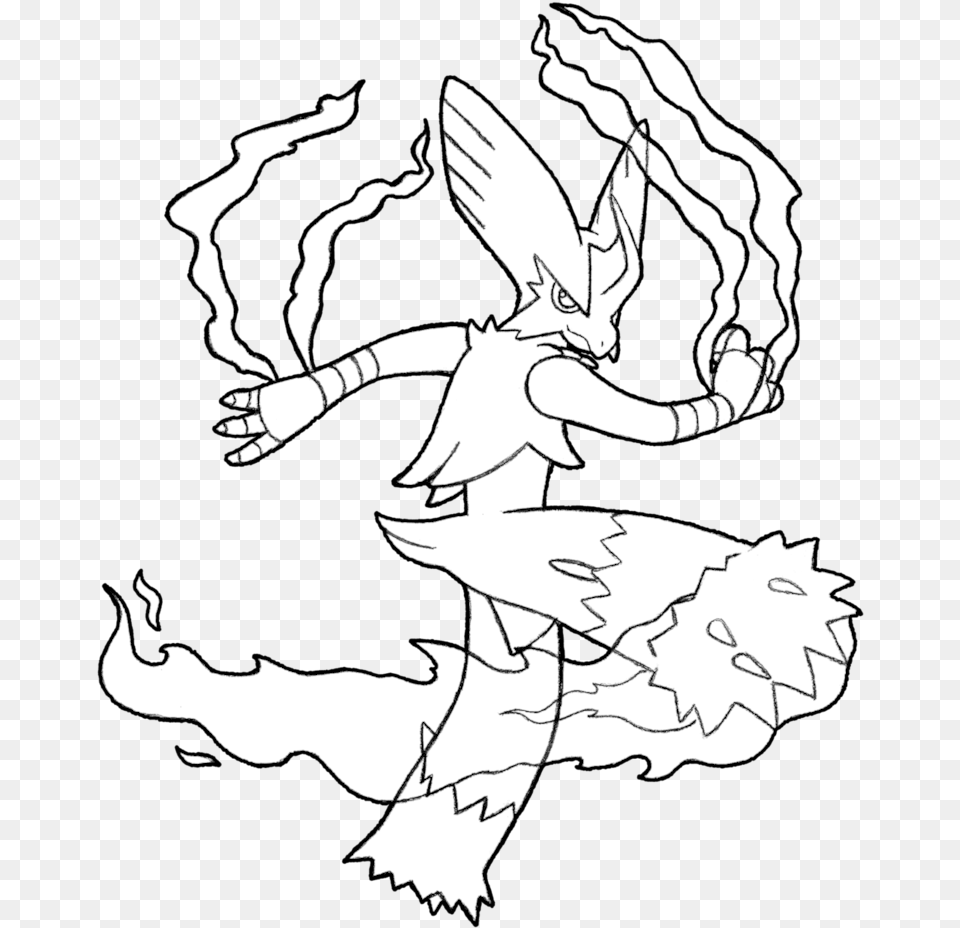 Mega Blaziken Coloring Pages Black And White Blaziken, Stencil, Baby, Book, Comics Free Transparent Png