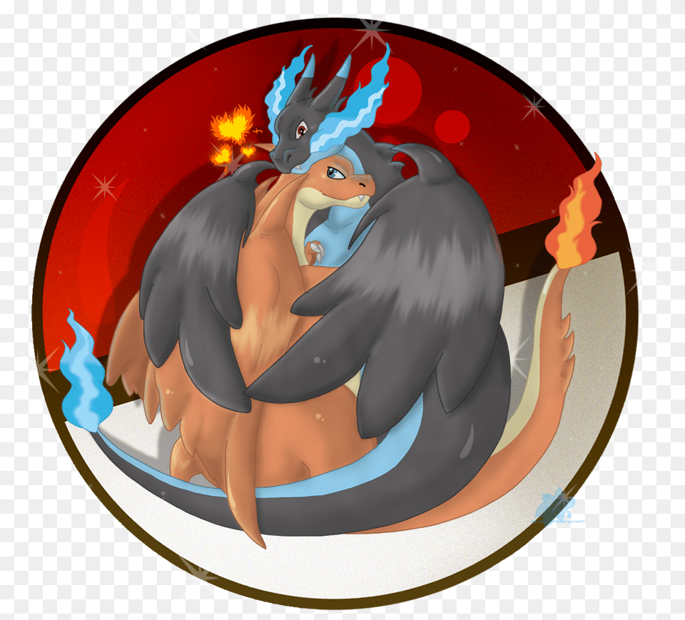 Mega Charizard Hugs Charizard X Kiss Charizard Y, Book, Comics, Publication, Baby Free Png