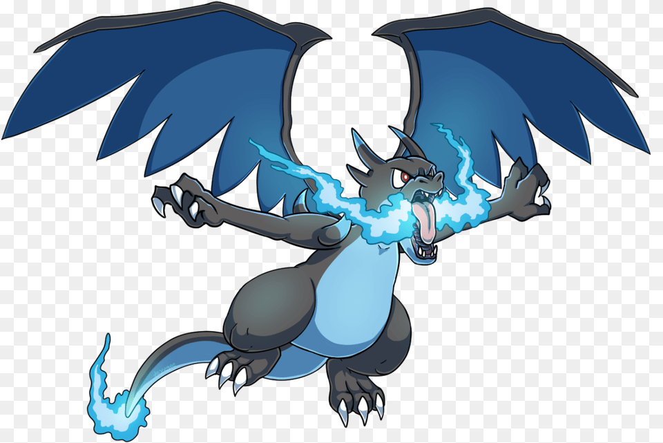 Mega Charizard X, Dragon, Animal, Fish, Sea Life Png Image