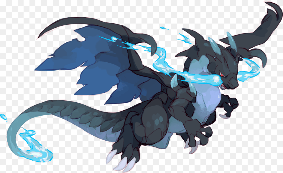 Mega Charizard X Art, Dragon, Person, Animal, Fish Png Image