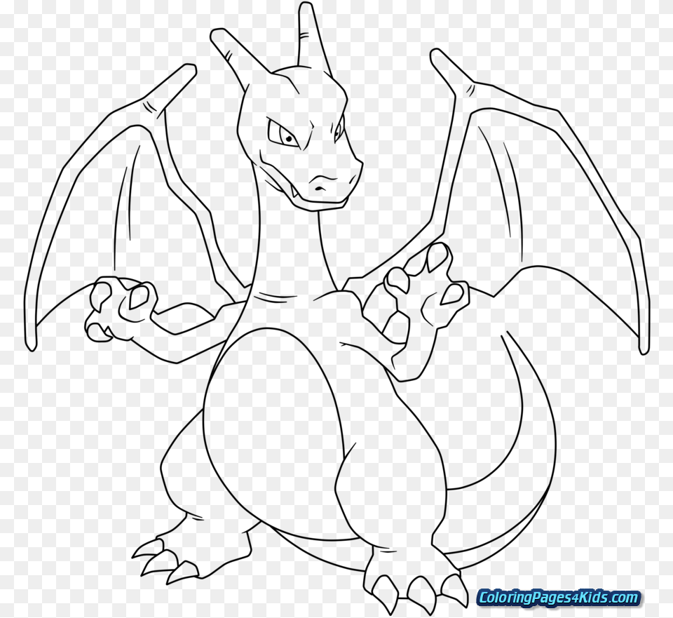 Mega Charizard X Coloring Page, Nature, Night, Outdoors Free Png Download