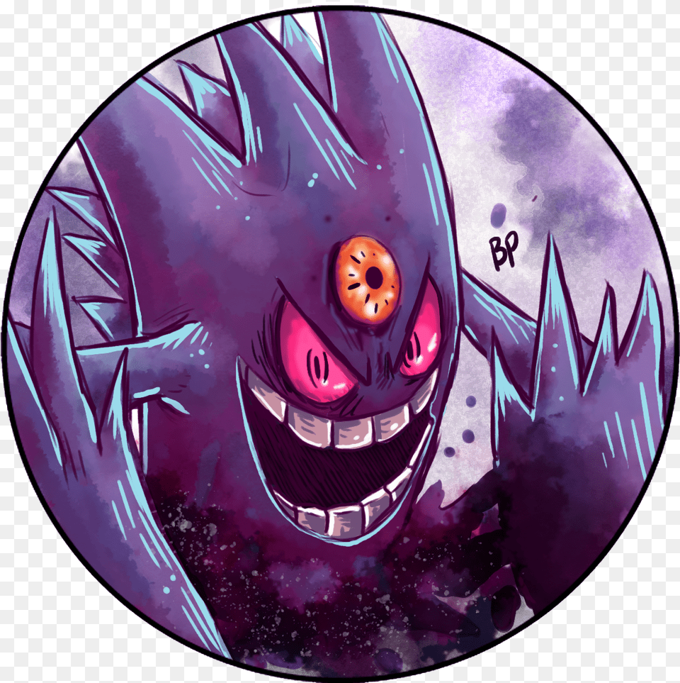 Mega Gengar Gengar Fan Art, Purple, Disk, Book, Comics Free Png