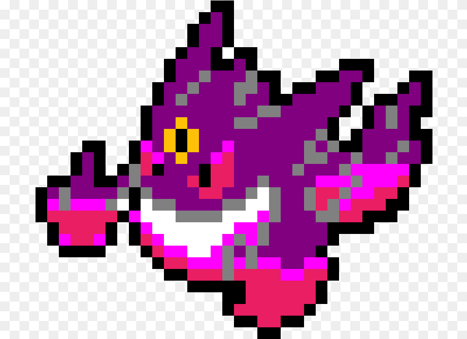 Mega Gengar Pixel Art Download Mega Pokemon Pixel Art, Graphics, Purple, Pattern Png Image