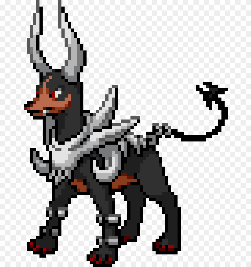 Mega Houndoom Pixel Art Free Transparent Png