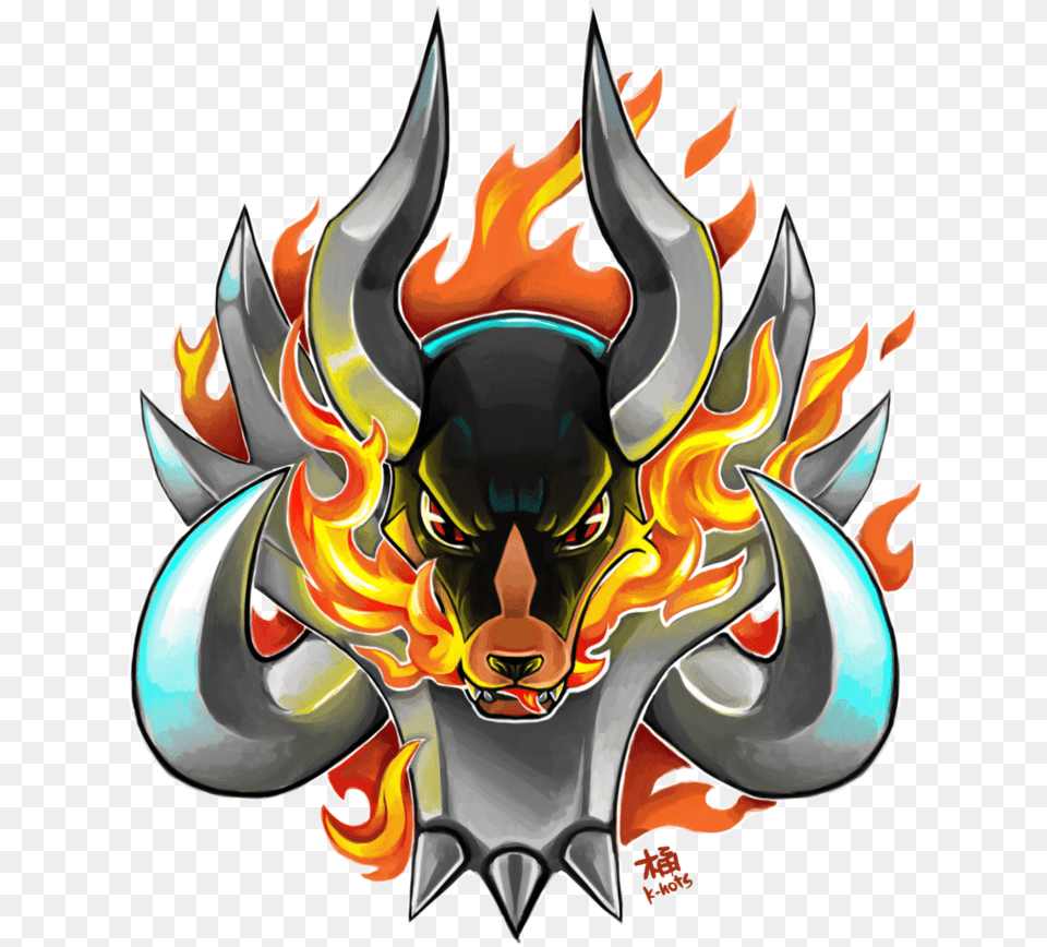 Mega Houndoom Used Fire Fang Tatto By K Hots Mega Houndoom, Art, Emblem, Symbol Free Png Download