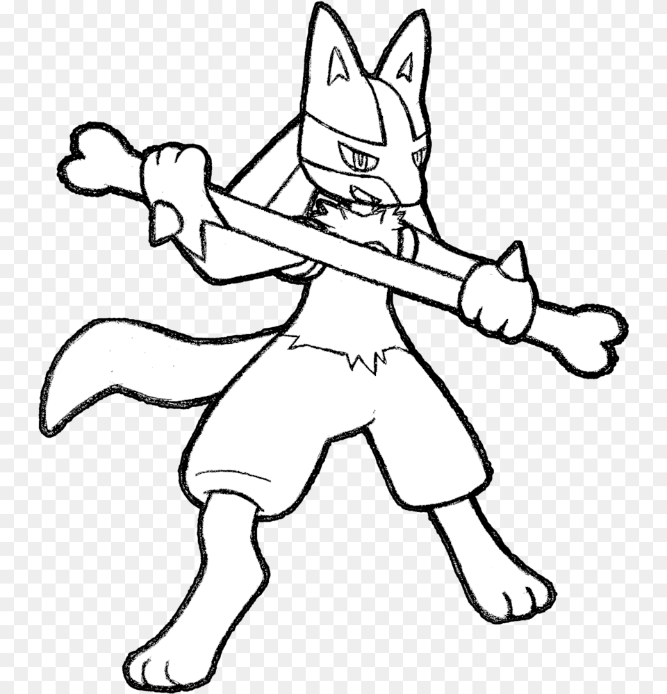 Mega Lucario Drawing Lucario Black And White, Baby, Person, Stencil Free Png Download