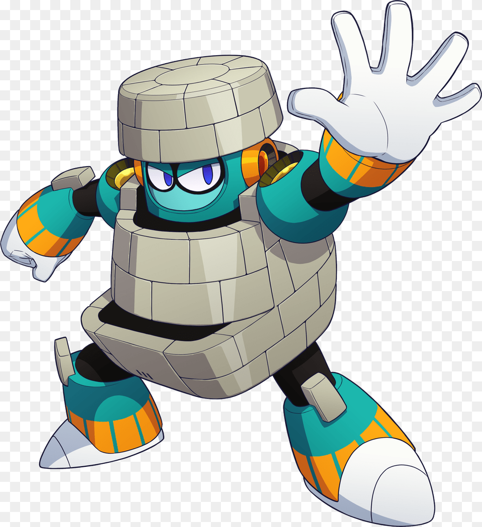 Mega Man 11 Block Man, Robot, Device, Grass, Lawn Free Transparent Png