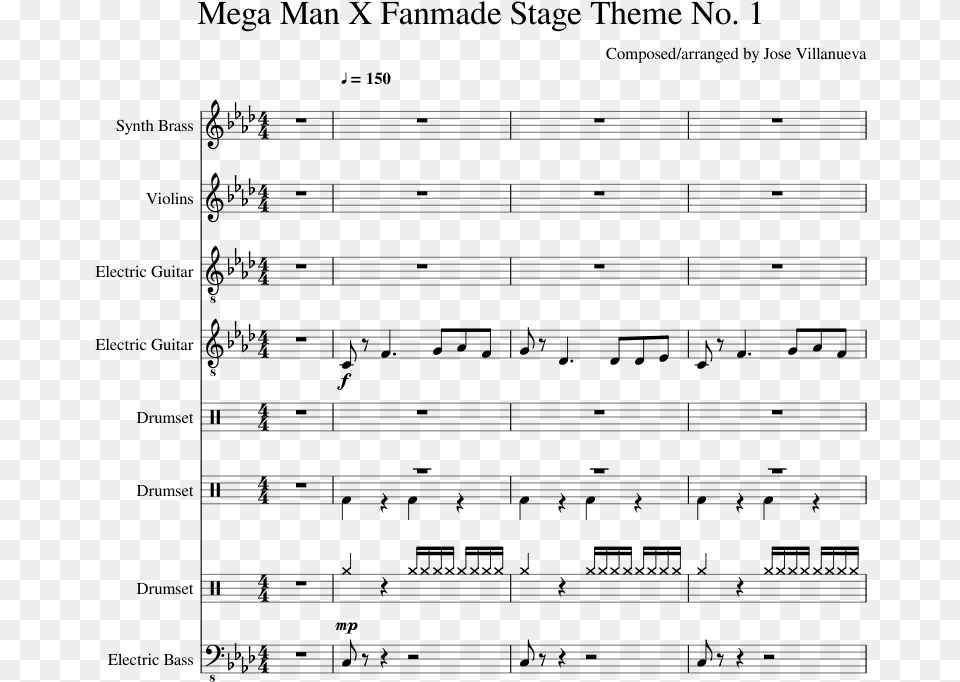 Mega Man X Fanmade Stage Theme No Carolina Crown 2016 Sheet Music, Gray Free Png