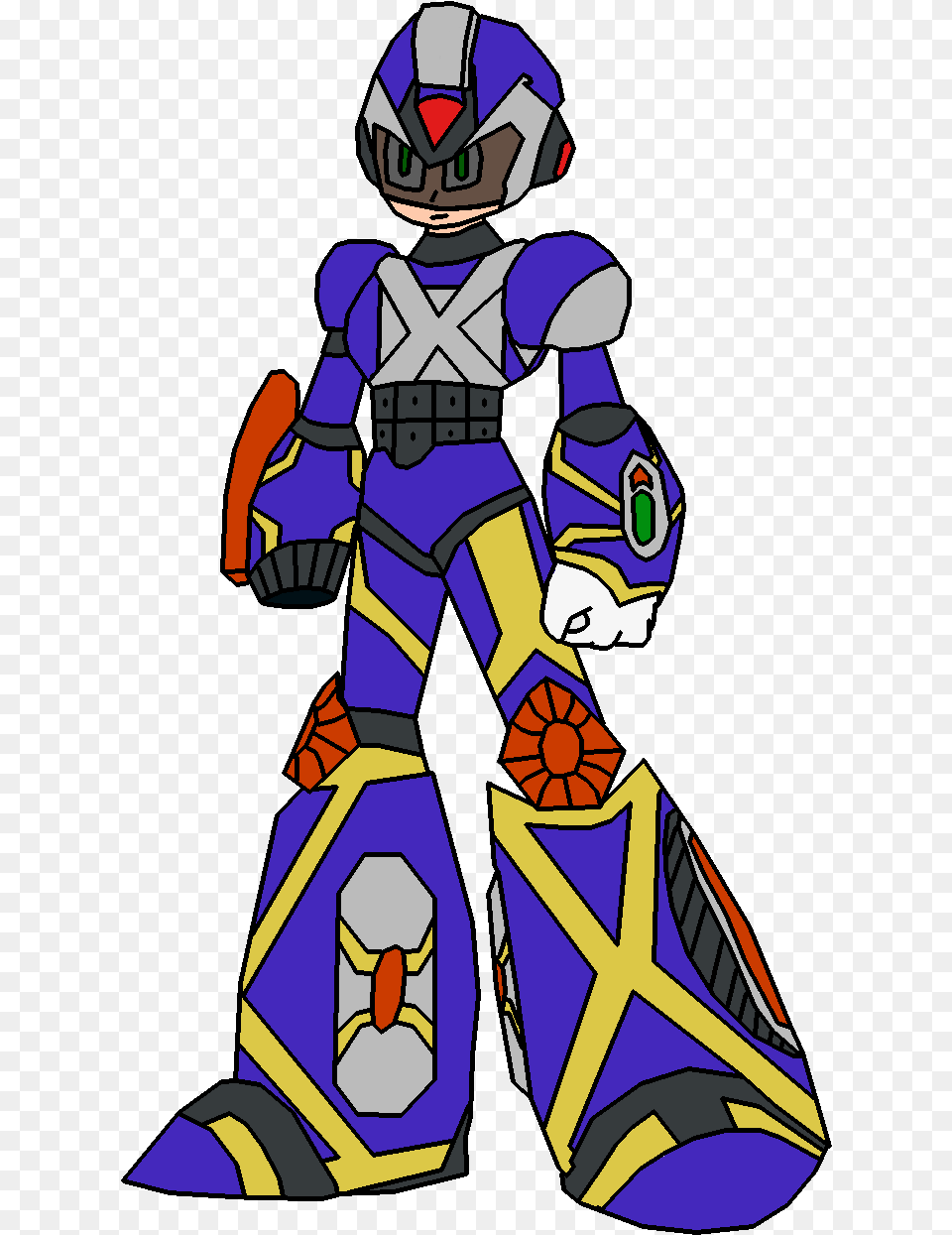 Mega Man X S Riot Armor Cartoon, Person, Book, Comics, Publication Free Png