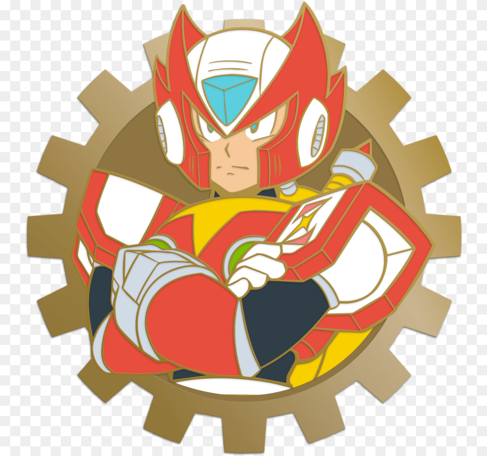 Mega Man X Zero Pin Badge Making With Paper, Face, Head, Person Png Image