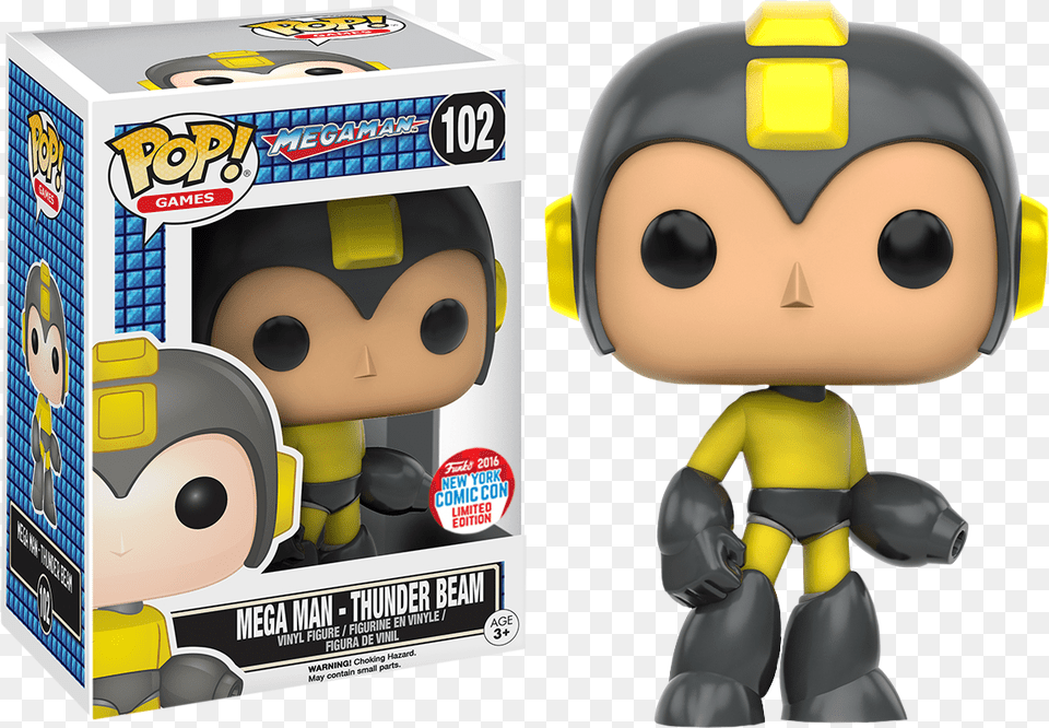 Mega Mega Man Funko Pop Thunder Beam, Toy, Face, Head, Person Png