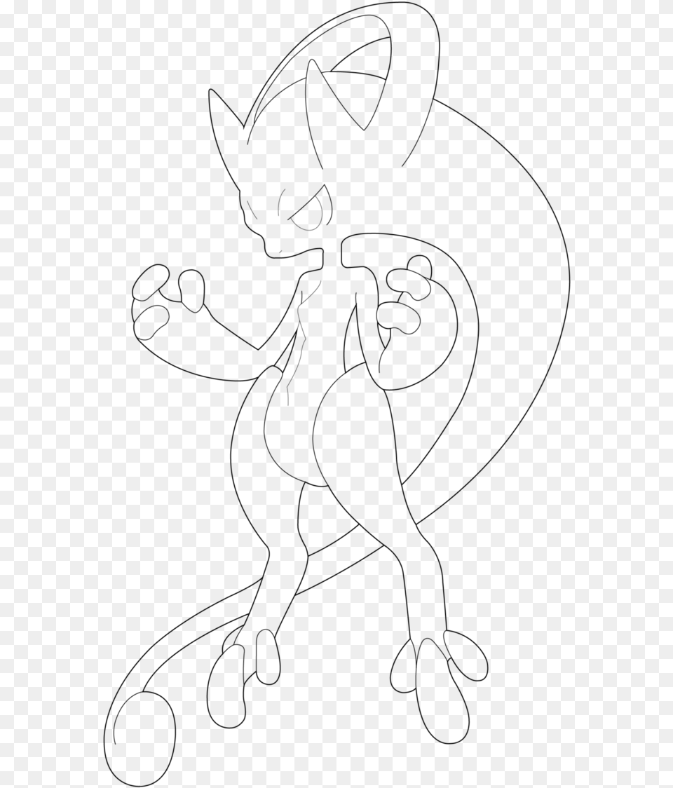 Mega Mewtwo Coloring Pages Mega Mewtwo Y Coloring Page, Gray Png Image