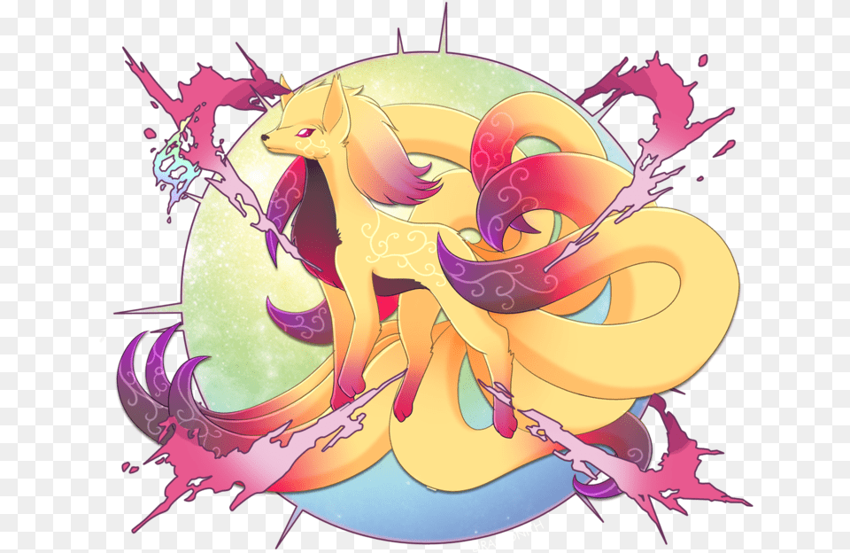 Mega Ninetales Fan Art Fakem And Pokemon Mega Mew, Graphics, Dragon, Baby, Person Png