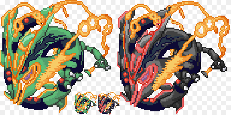 Mega Rayquaza Gen 3 Sprite, Pattern, Accessories, Art, Graphics Png Image