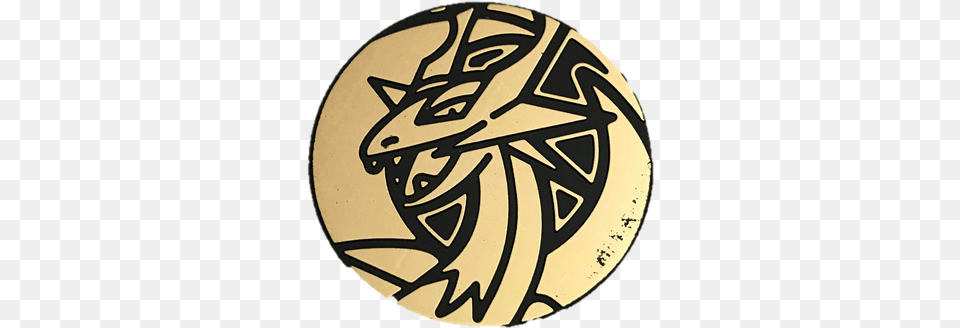 Mega Salamence Coin Salamence, Gold, Symbol, Text Free Transparent Png