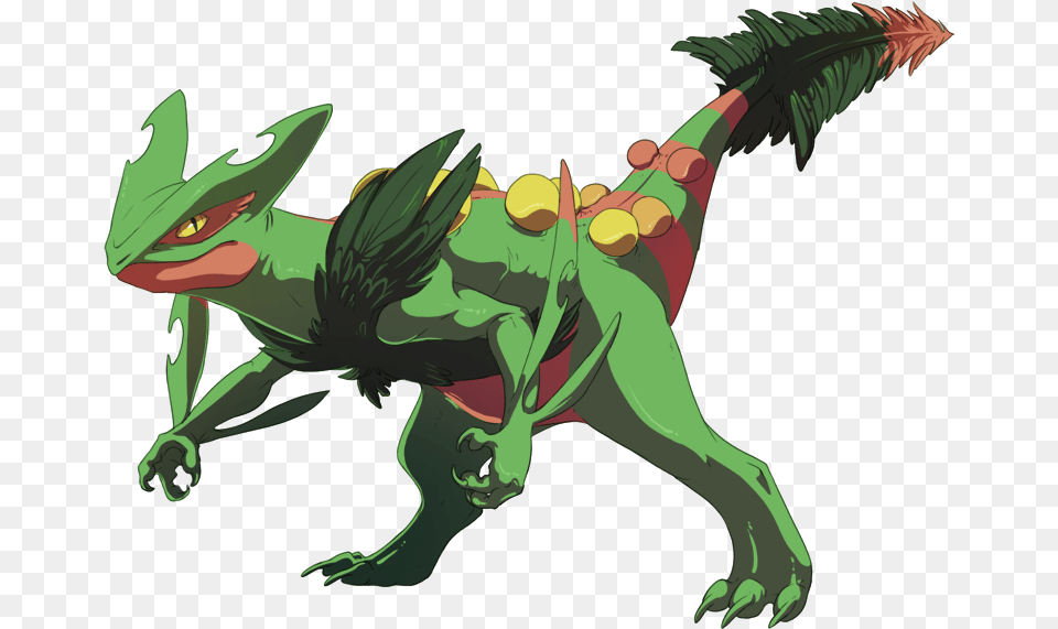 Mega Sceptile Fan Art, Animal, Dinosaur, Reptile Free Png