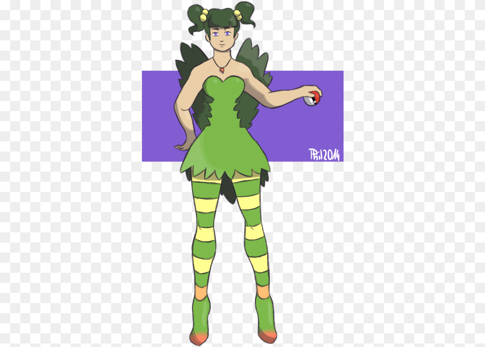 Mega Sceptile Girl Cartoon, Person, Green, Elf, Costume Free Png