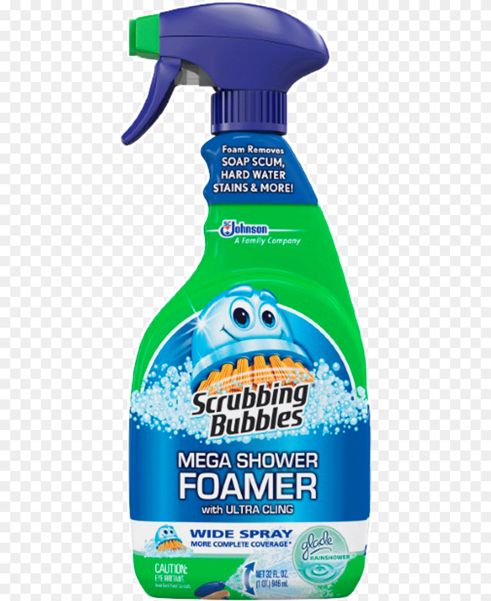 Mega Shower Foamer Spray, Cleaning, Person, Tin, Bottle Png Image