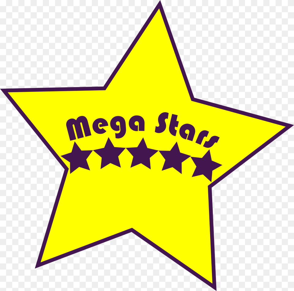 Mega Stars Logo, Star Symbol, Symbol Free Png