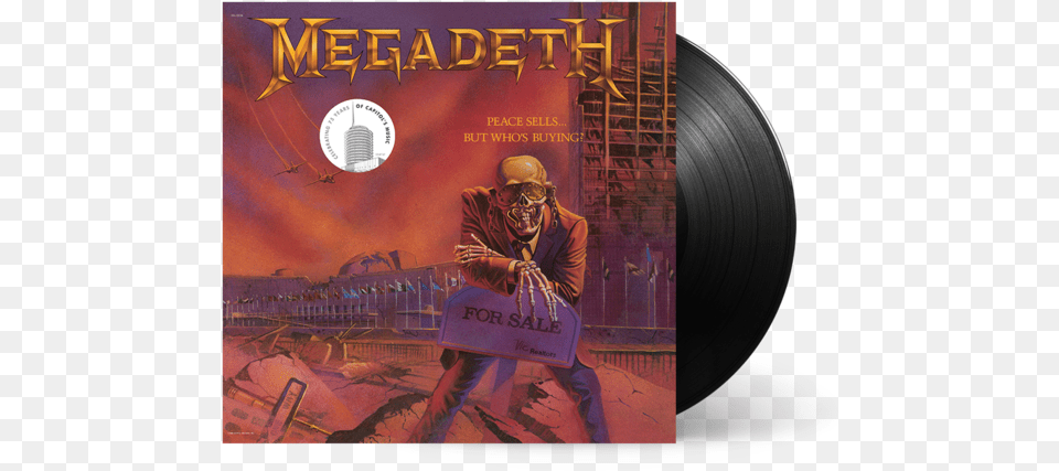 Megadeth Logo Megadeth Disco Peace Sells, Book, Publication, Adult, Male Free Png