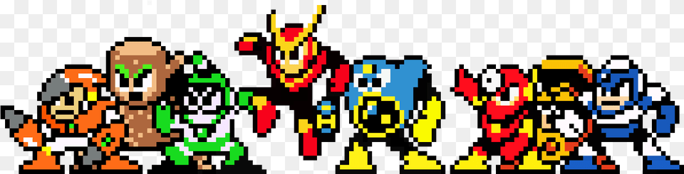 Megaman Pixel Robot Masters, Art Free Png