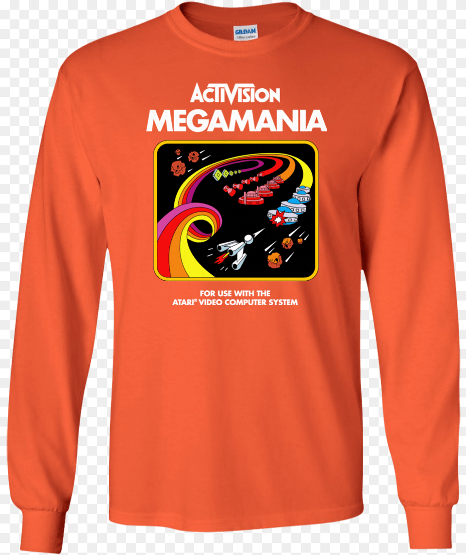 Megamania Activision Cartridge Game Atari, Clothing, Long Sleeve, Sleeve, T-shirt Free Png