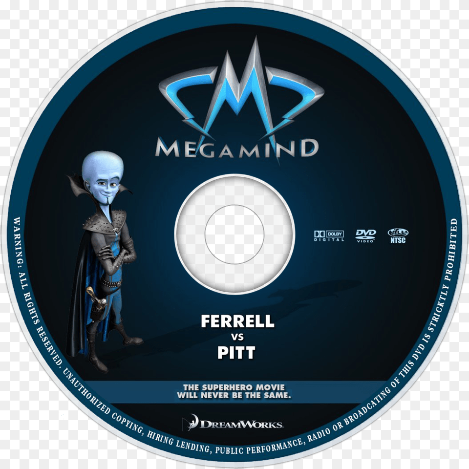 Megamind Dvd Disc Image Megamind, Disk, Person, Face, Head Png