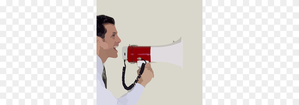 Megaphone Face, Angry, Shouting, Person Png