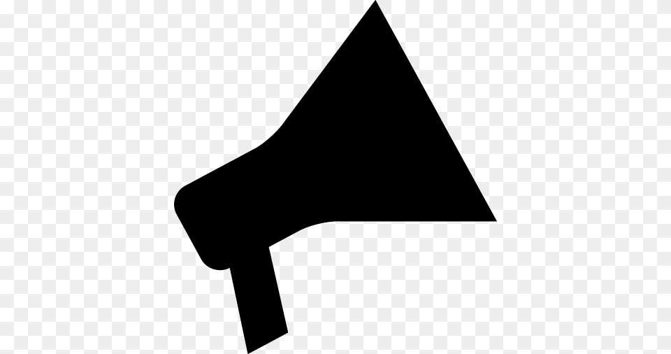 Megaphone Arrow Symbol, Silhouette, Triangle, People, Person Png Image