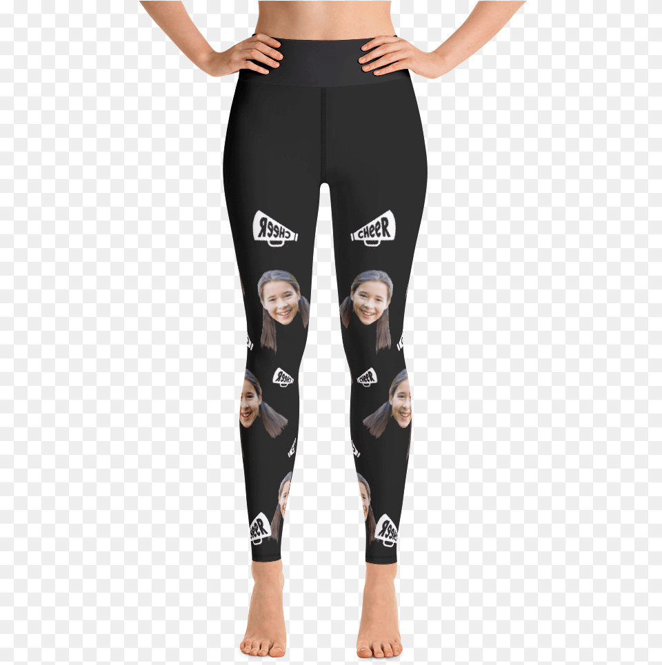 Megaphone Custom Face Yoga Leggings Yoga Pants, Hosiery, Clothing, Tights, Person Free Transparent Png