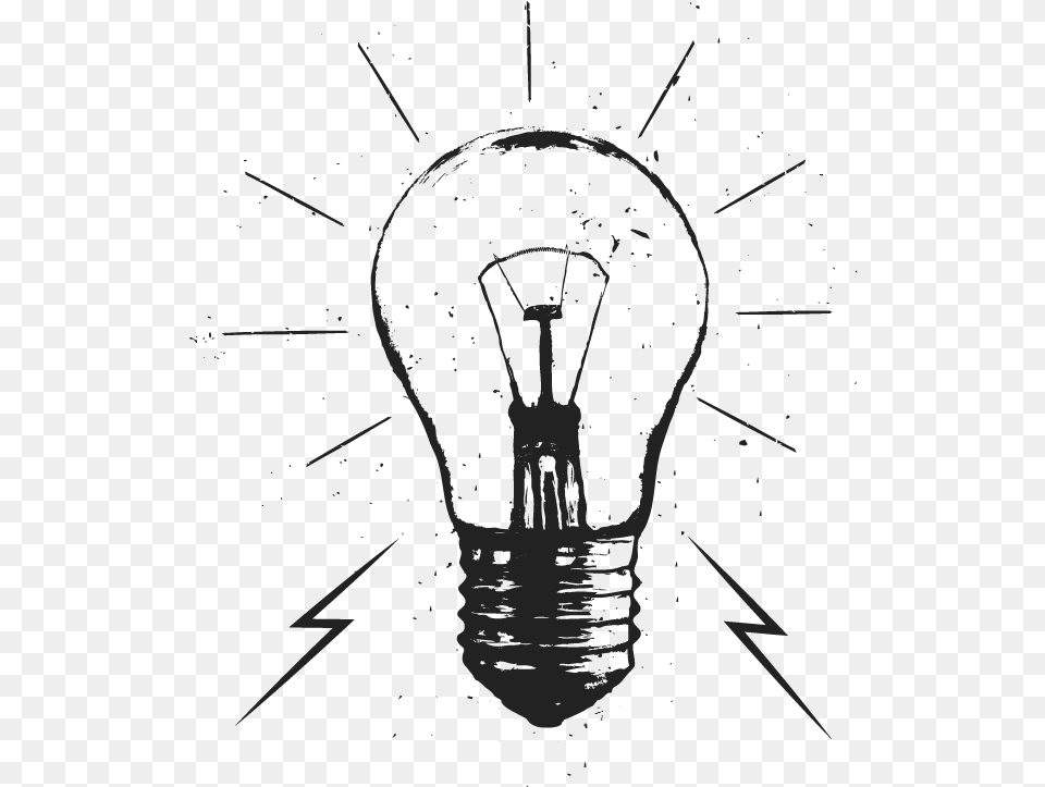 Megaphone Ink Pen Light Bulb Hipster Light Bulb Sketch, Lightbulb, Machine, Wheel, Face Free Png