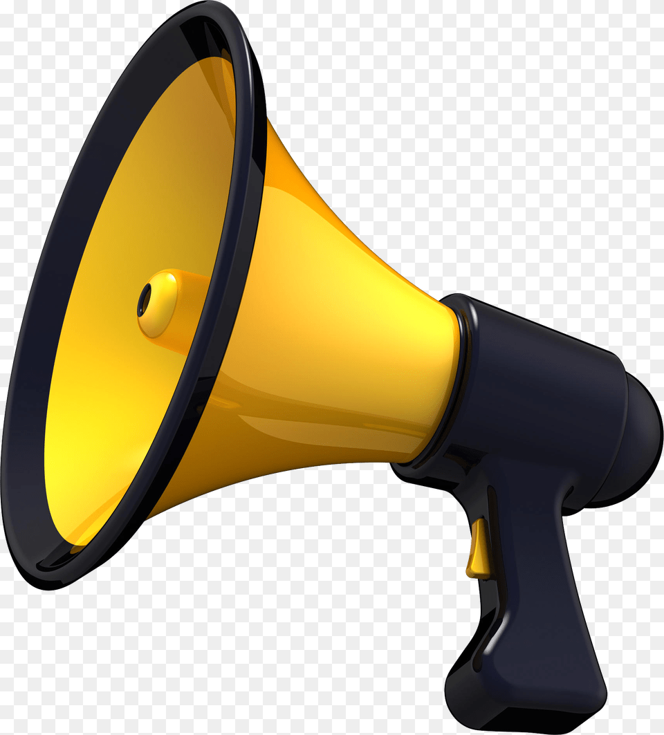 Megaphone Yellow Megaphone, Appliance, Blow Dryer, Device, Electrical Device Free Png Download