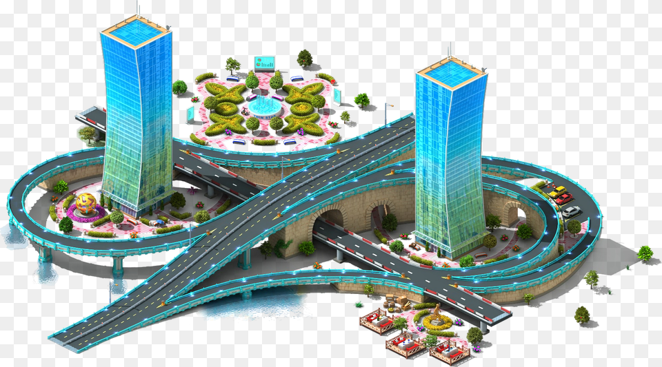 Megapolis Wiki Roller Coaster, Architecture, Building, City, Freeway Png Image