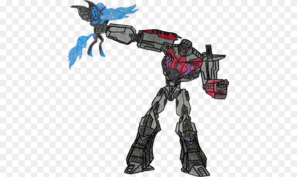 Megatron Vs Nightmare Moon, Robot, Person Free Png Download