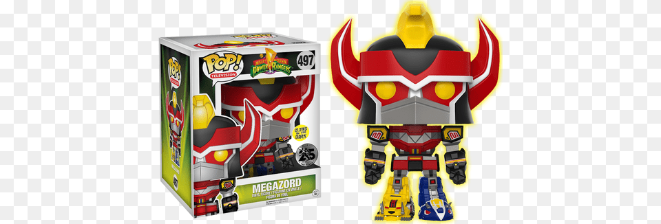 Megazord 6 Glow In The Dark Us Exclusive Pop Vinyl Red Ranger Dragon Shield Pop, Dynamite, Weapon Png Image