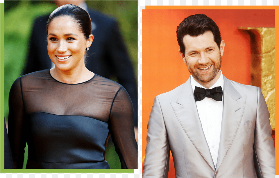 Meghan Markle And Billy Eichner At The Lion King Premiere Meghan Markle The King Lion, Accessories, Tie, Clothing, Suit Free Transparent Png