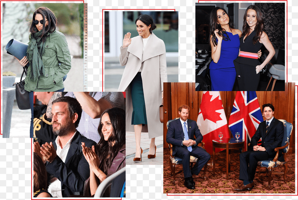 Meghan Markle Paparazzi Canada, Woman, Female, Collage, Coat Free Png