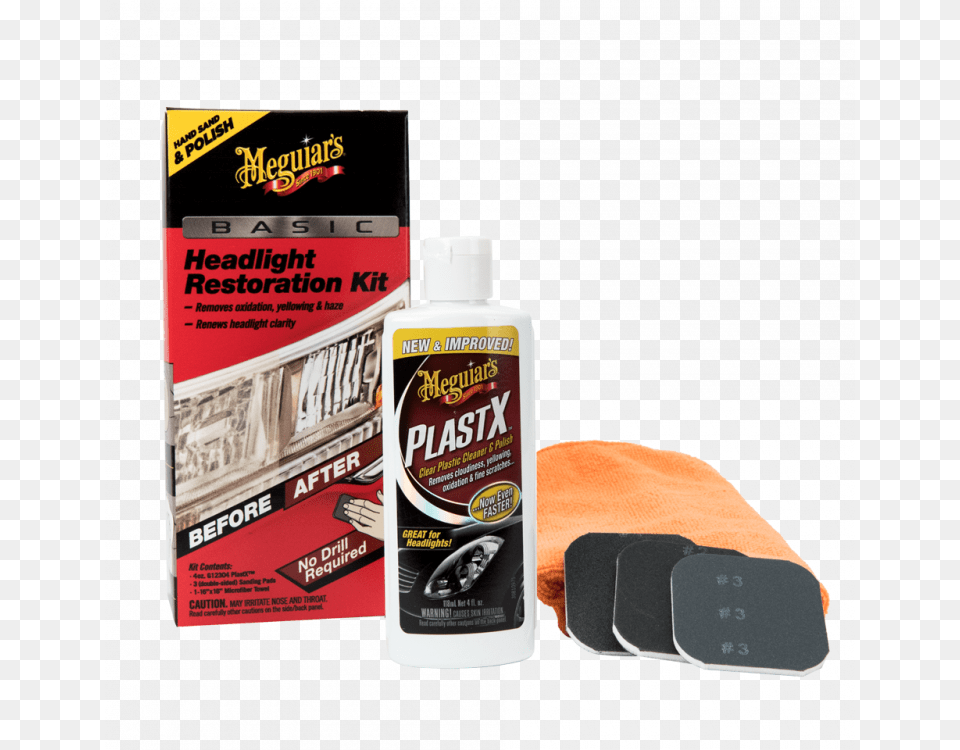 Meguiar S Basic Headlight Restoration Kit Meguiars Basic Headlight Restoration, Bottle, Cleaning, Person Free Transparent Png