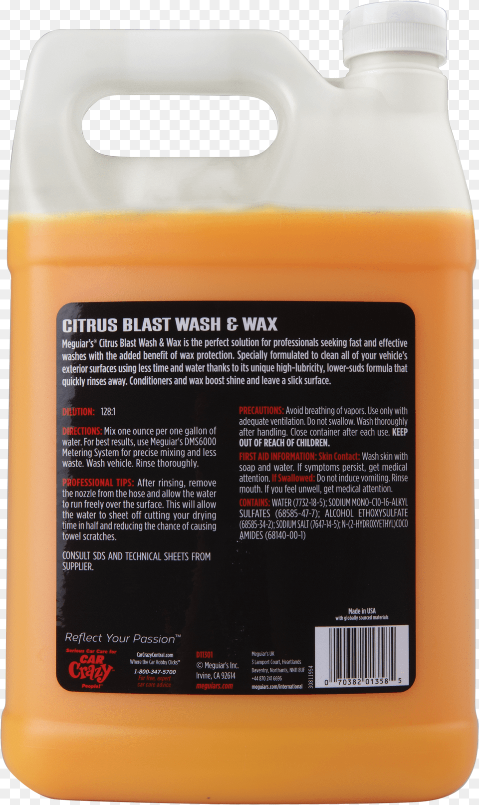 Meguiar S Citrus Blast Wash Amp Wax 1 Gallon Bottle Free Transparent Png